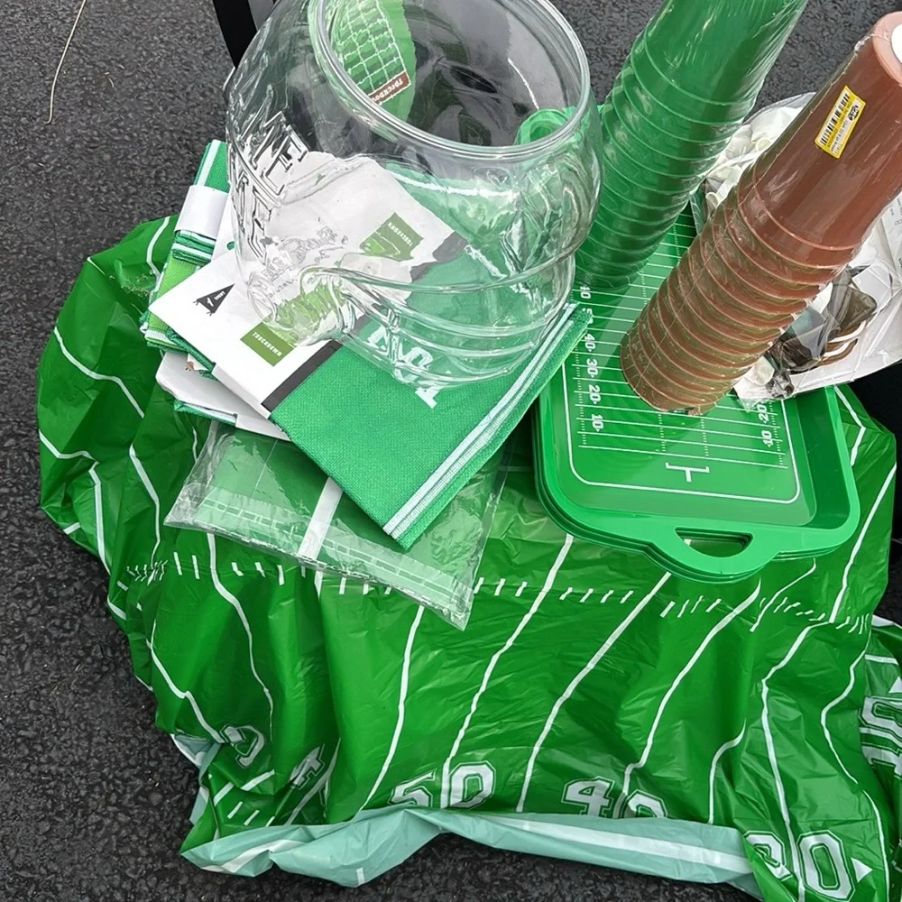 Green Football Party Tableware Set - Picture 2 of 2